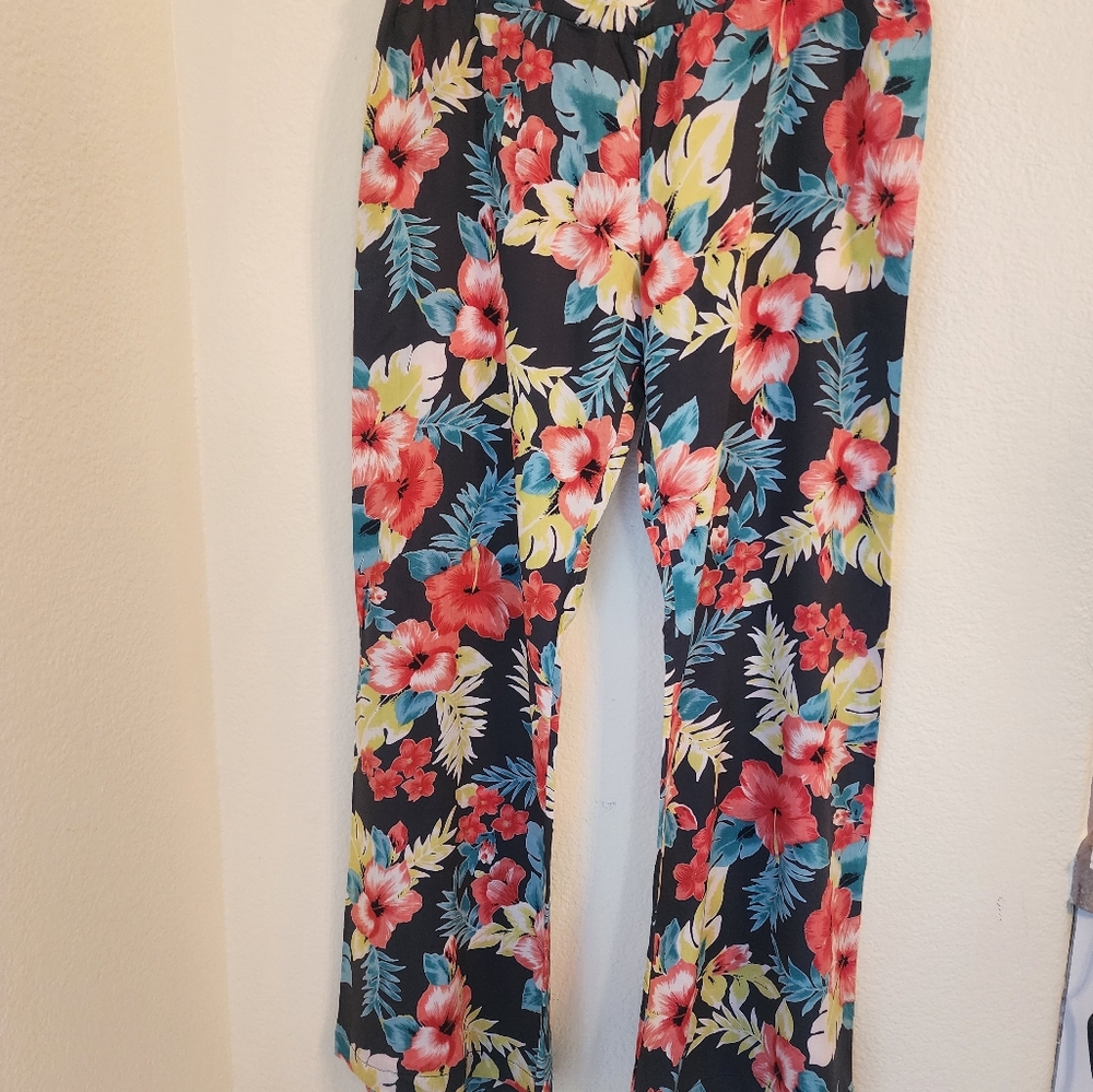 Billabong Loose Fit Flare Leg Floral Pants